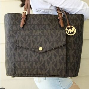 Michael Kors Jet Set Bag 35S6GTTT3B Brown MK Logo